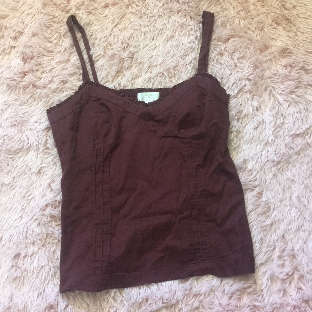 Ann Taylor Loft Maroon Tank Top Size 10